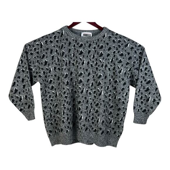 Vintage Forelli Internazionale Oversized Pullover Sweater Made In USA Cheetah - Picture 1 of 12